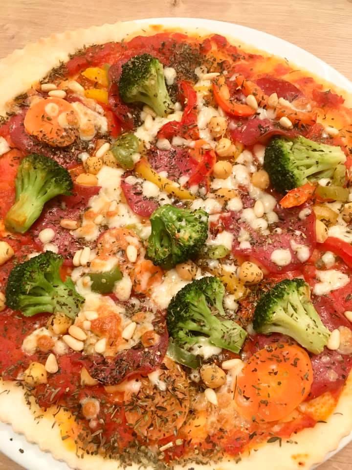 Pizza à la farine de pois chiche - Quinoa et Basmati